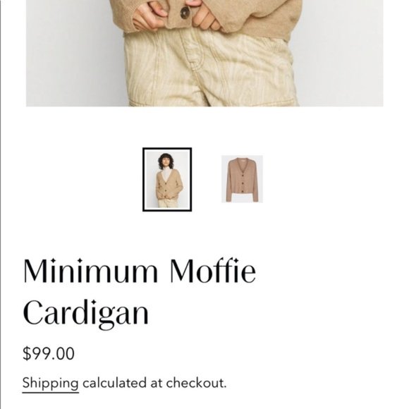 MINIMUM Brown Moffie Button Alpaca Cardigan - Picture 2 of 11
